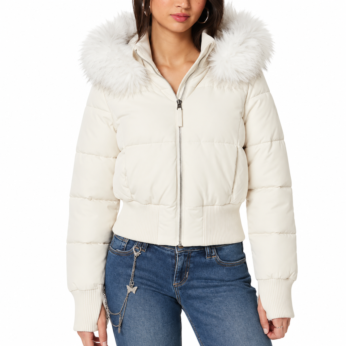 Foreign District® — Après Ski Cropped Fur Puffer
